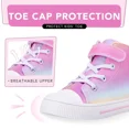 thumbnail image 4 of FUNCOO PLUS Toddler Kids Sneakers Girls High Top Canvas Shoes, Ombre, Size 3, 4 of 6