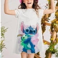 thumbnail image 1 of Vestidos con estampado de punto de Disney para niñas de 2 a 8 años, vestido de manga corta para niños, vestido de princesa para niñas, vestido informal de verano para niños 5T Gao Jinjia LED, 1 of 2