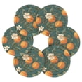 thumbnail image 7 of Yayeee 6 PCS Drink Coasters with Holder Set Woven Absorbent Round Tabletop Hot Pad, Retro Floral Orange, 7 of 7
