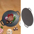 thumbnail image 4 of Round BBQ Grill Griddle, BBQ Grill Griddle Pan Round BBQ Grill Pan Iron Silicate Mineral Stone Coating Portable Practical Non Stick Round BBQ Grill Pan Multi Purpose for Camping, 4 of 8
