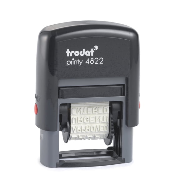 Trodat Small Self-Inking Stamp with Printy 4822 Message Stamp, Red Ink Pad