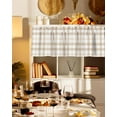 thumbnail image 3 of Kitchen Valances for Window, Farmhouse Pastoral Khaki Tartan Plaid Light Filtering Rod Pocket Valance Curtain, Chic Lattice &nbsp;Short Curtains Window Topper for Bedroom Bathroom Living Room 54x18in, 3 of 8