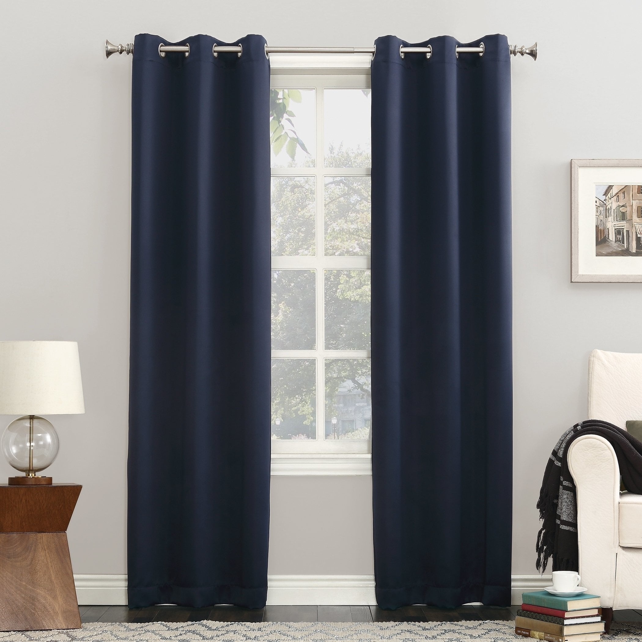 95"x54" Kenneth Energy Saving Blackout Grommet Top Curtain Panel Charcoal - Sun Zero