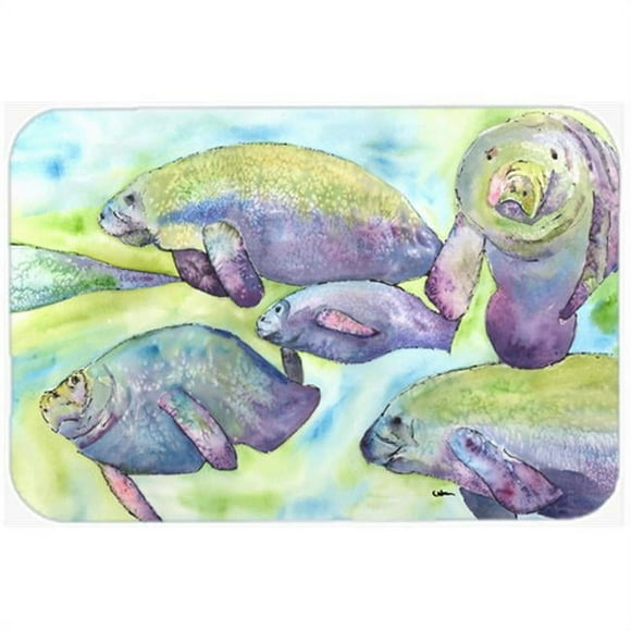 Carolines Treasures 8544LCB Manatee Glass Cutting Board - Large