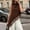Coffee, variant on Women Satin Halter Top Y2K Mock Neck Lace Trim Asymmetrical Hem Tank Top Sleeveless Going Out Crop Tops