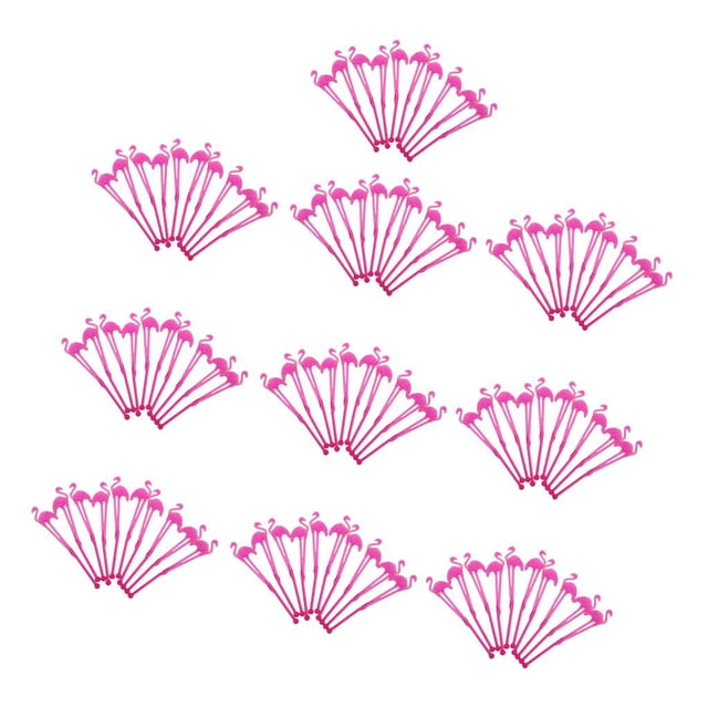 Paquete de 100 Bar Plástico Soledad Flamingo Cocktail agitadores 15cm