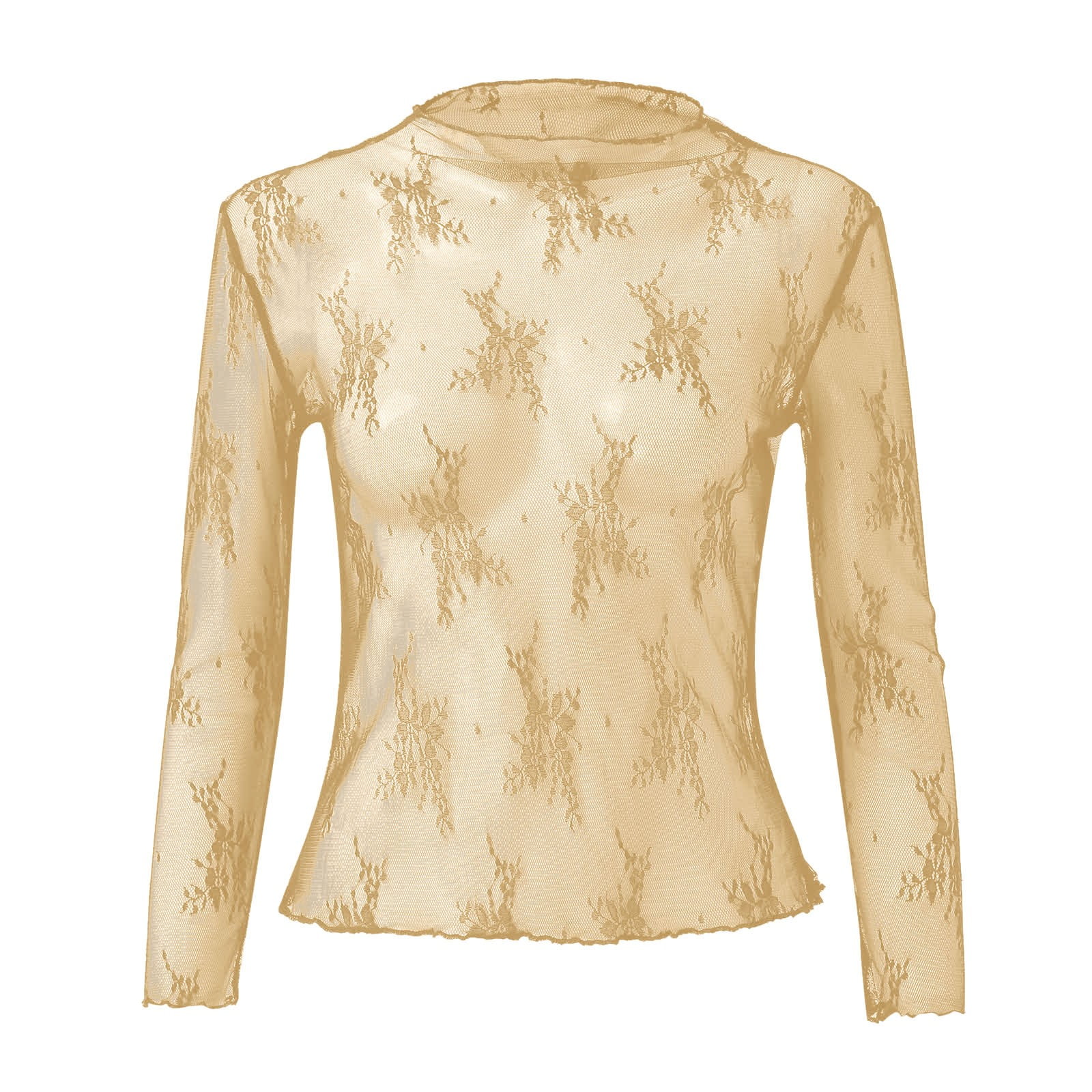 beige sheer top