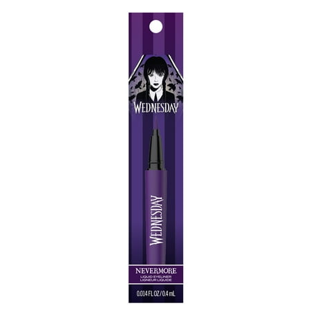 Hard Candy X Wednesday Addams Liquid Eyeliner, NEVERMORE, Purple