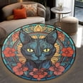 thumbnail image 4 of Circle Area Rug, Cat16 Washable Non-Slip Floor Carpet, Soft Rug for Living Room Bedroom Decor 71 Inch, 4 of 6