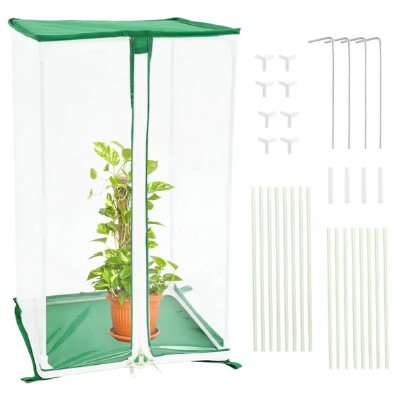 MesaSe Mini Serre Transparente en PVC Serre Portable Légère Carrée Petite Serre Couverture avec Clous de Sol Pratique Plantes Fleurs Mini Serre pour Jardin Intérieur Extérieur