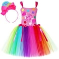 thumbnail image 6 of Vividxx Girls Dress Rainbow Candy Girls Dress Party Performance Tutu Skirt With For Children 0-12 Months, 6 of 9