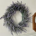 thumbnail image 5 of 17.7 inch Artificial Lavender Wreath – Weather-Resistant Evergreen Floral Garland for Wedding/Mother's Day/Home Decor, 5 of 8