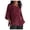 Wine, variant on Staron Women Linen Blouse Drop Shoulder Round Neck 3/4 Sleeve Solid Casual Boho Vacation Beach Loose Tunic Tops, Blue 3XL