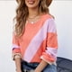 thumbnail image 4 of Puntoco suéter mujer invierno suéter patchwork cuello redondo camisa de punto suelta liquidación de Navidad Puntoco Puntoco-2668, 4 of 7