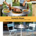 thumbnail image 6 of Elastic Fitted Round Tablecloth, Gray White Ombre Waterproof Stretch Table Cover for 55"-60" Tables, Modern Abstract Art Farmhouse Gradient Washable Outdoor Tablecloths for Patio, Picnic, Camping, 6 of 9