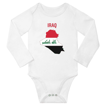 

Iraq Flag Map Baby Long Slevve Romper (White 12-18 Months)