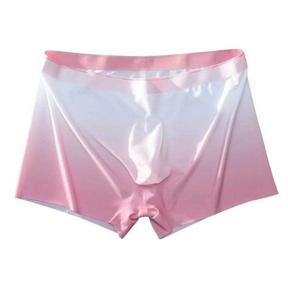 Skymirror Men Gradient Color Ice Silk Underwear Mid-rise Seamless U-convex Shorts Briefs Slim Fit High Elasticity Panties