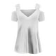 thumbnail image 4 of Mujeres Casual Adelgazante Draw Back Impreso Manga corta Cuello en V Encaje Hombro frío Tops OAVQHLG3B Store lin121212, 4 of 5