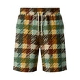 thumbnail image 4 of Delconic Men Neutral Tartan Plaid Quick Dry Knee Length Casual Shorts Elastic Drawstring Waist Side Pockets Loose Fit Short Pants For Summer Beach Gym Hiking Daily Yellow S, 4 of 5