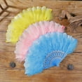 thumbnail image 5 of Feathered Fan 1920s Vintage Styles Folding Lace Hand Fan for Home Decoration, 5 of 13