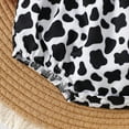thumbnail image 5 of FYEGRE Fly Sleeve Cow Print Romper for Girls Soft Bodysuit Comfortable Baby Jumpsuit Outfit Pink 6-12 Months, 5 of 6