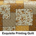 thumbnail image 7 of Lanco All Season Gold Floral 3 Piece Quilt Set Queen Size , An Array Of Tossed Flower Coverlet , Pillow Shams , Bedding Set, 7 of 7