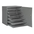 thumbnail image 1 of Durham 321B-95-DR Heavy Duty Bearing Slides Rack - Holds 6 Large Compartment Boxes with Door, Gray, 1 of 3