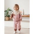 thumbnail image 5 of Loicainy Toddler Baby Fall Spring Hooded Outfit 6 12 18 24 Months 2T 3T 4T Casual Contrast Color Long Sleeve Hoodie and Pants 2 Pcs Clothes Set, 5 of 9