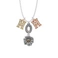thumbnail image 2 of Delight Jewelry Two-tone Large Daisy Flower Multi-Colored Crystal Mom Charm Necklace, 2 of 5
