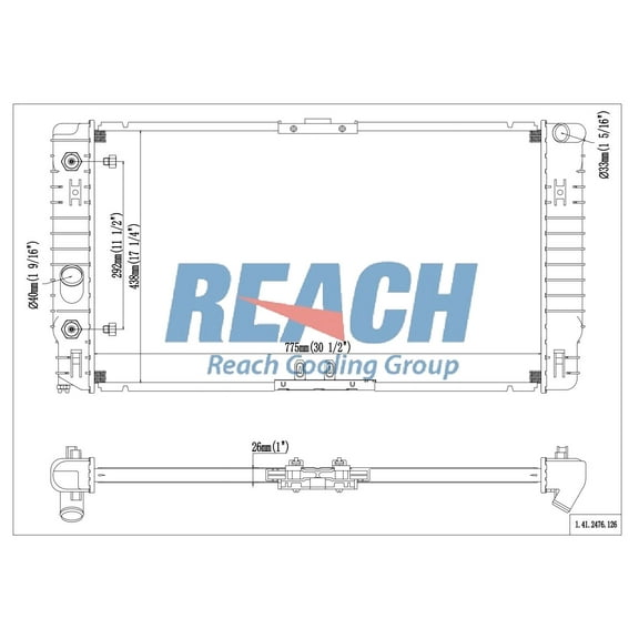 REACH 41-2476 Radiator for 99-97 Oldsmobile Aurora, Automotive Radiator Replacement Part