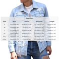 thumbnail image 2 of Men's Ripped Denim Trucker Jacket, Button Front Casual Jean Coat with Patch Long Sleeve Outerwear for Street Work Travel Daily, 2 of 8