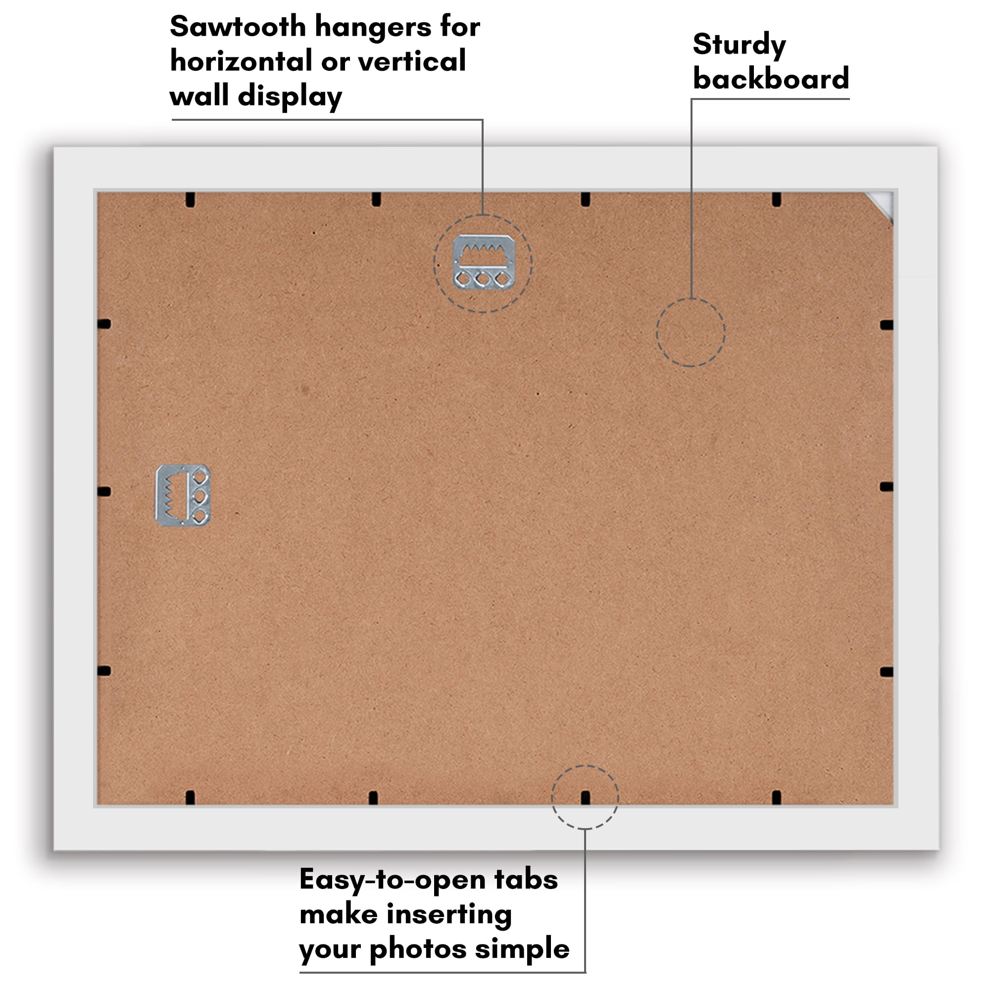 Americanflat 5x7 Picture Frame with Shatter-Resistant Glass Double Fits 2 Use as One 11x14 Signature Wall - White