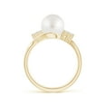 thumbnail image 2 of ANGARA South Sea Cultured Pearl Bypass Ring with Diamond Trio in 14K Yellow Gold for Women | June Birthstone, Birthday, Anniversary, Jewelry Gift for Women | Pearl Ring, 2 of 9