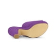 thumbnail image 3 of BLISSFUL STEP Women's Shoes Chunky Platform Open Toe Slides Block Heel Sandals Purple 10, 3 of 8