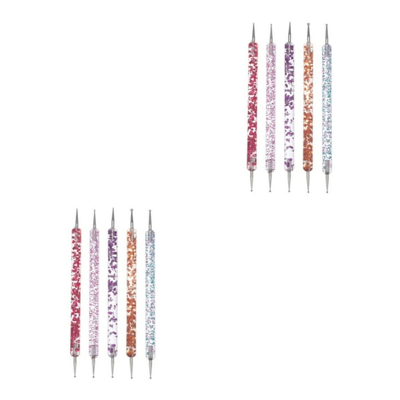 Masteelf 10 pcs  Manicure Nail Art Tool Set Acrylic Rhinestones Picker Dual-ended Dotting Pen for Manicurist(Colorful)