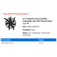 thumbnail image 2 of A/C Condenser Fan Assembly - Compatible with 2001 Nissan Xterra 3.3L V6, 2 of 2