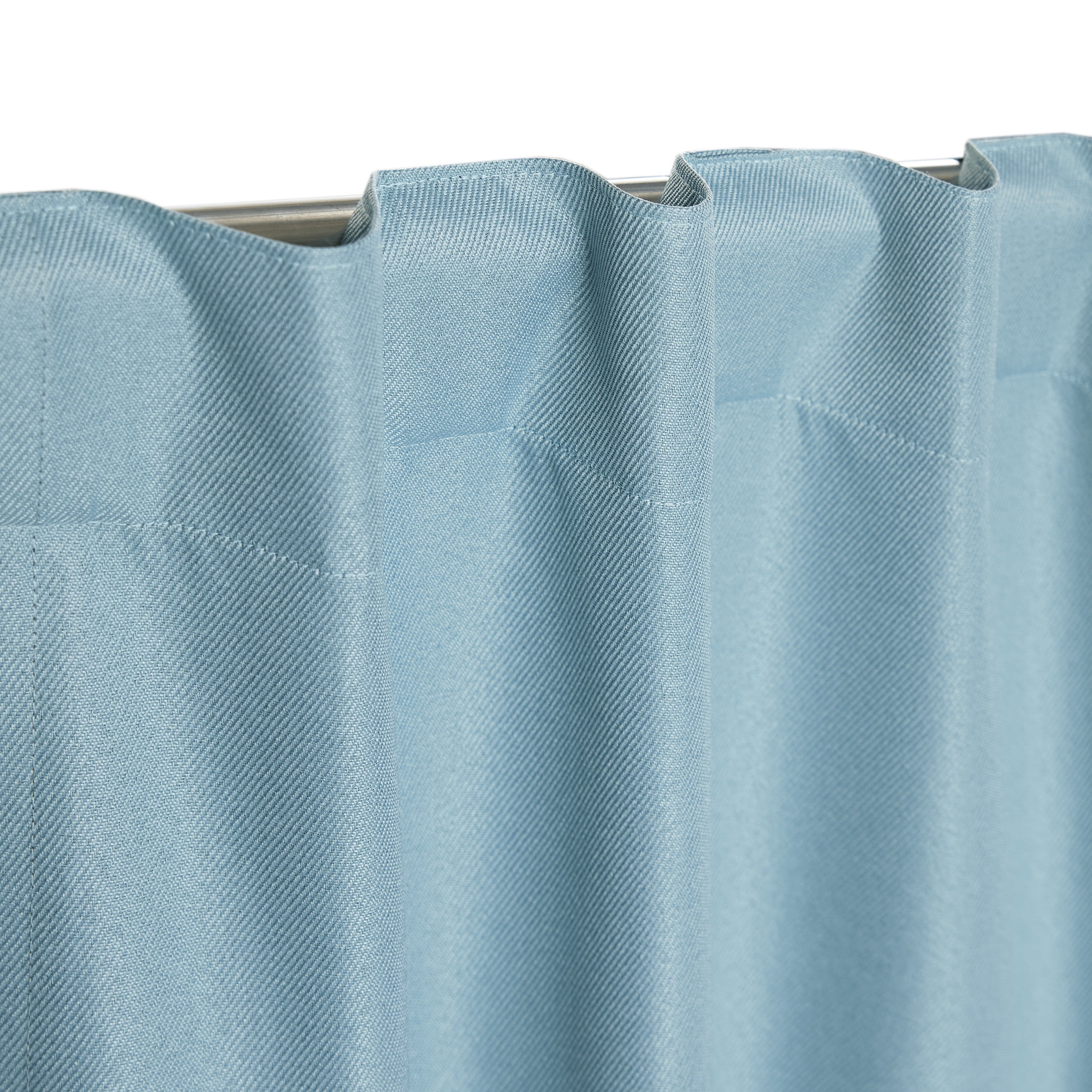 Mainstays Light Blue Solid Blackout Rod Pocket with Back Tabs Curtain Panel Pair, Set of 2, 30" W x 84" L