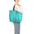 thumbnail image 2 of Lafuoo Turquoise Wooden2 Pattern Single Shoulder Convenience Bag, Large Capacity Zippered Handbag for Shopping, Unisex-One Size, 2 of 7