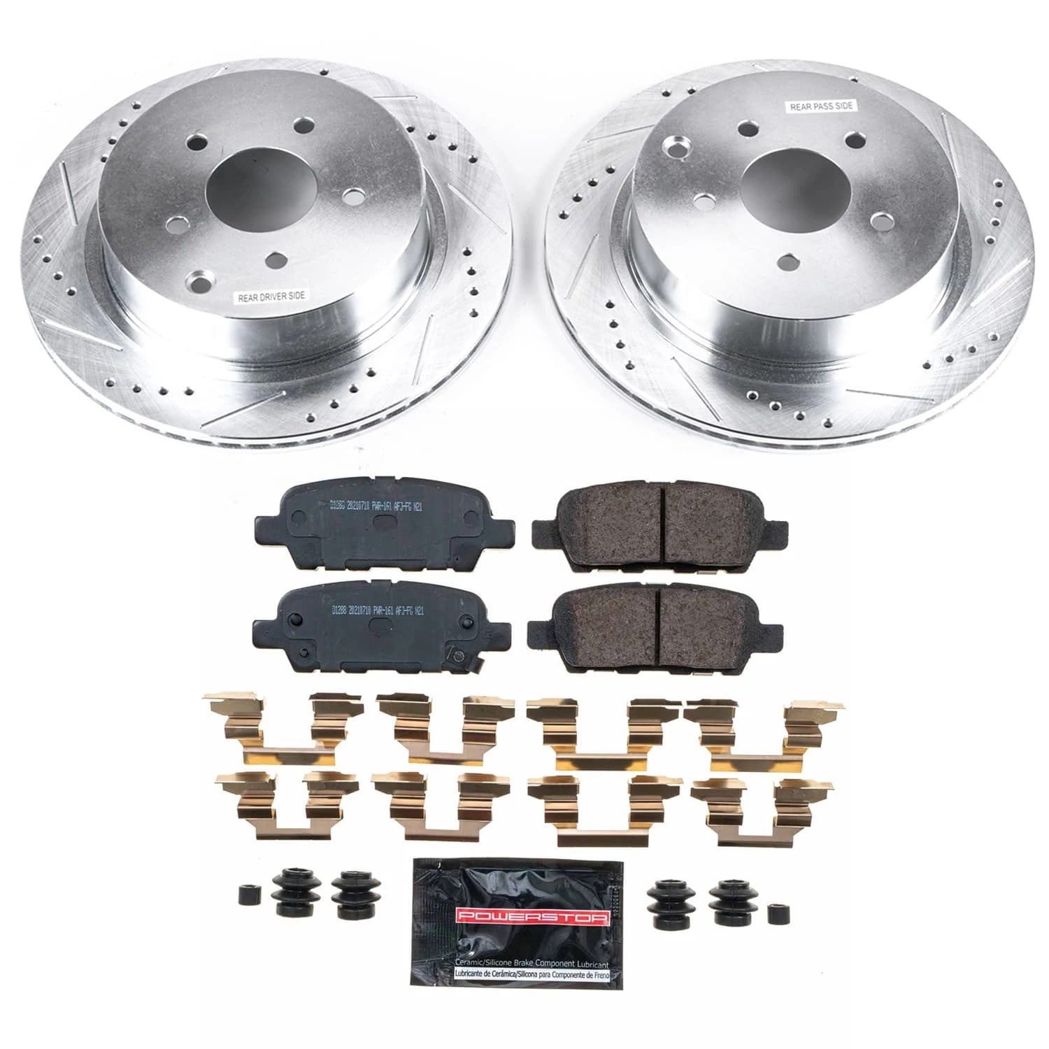 PowerStop Rear Z23 Evolution Sport Carbon-Fiber Ceramic Brake Pad and Drilled & Slotted Rotor Kit Fits: INFINITI Select Models K9134