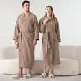 thumbnail image 5 of WELOIJEVBE Mens Loungewear Sets Winter New Half Flannel Men's Thickened Robe Long Furry Home Wear Bathrobe for Man, 5 of 8