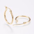thumbnail image 2 of 304 Stainless Steel Hoop Earrings Hypoallergenic Earrings Ring Shape Golden 12 Gauge 14-16x2mm Pin: 0.7-1.3x0.68mm, 2 of 2