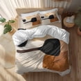 thumbnail image 2 of Beige Black Duvet Cover Set Twin Size Brown Abstract Art Graffiti Color Block Modern Soft Lightweight Comforter Covers 4 Piece Bedding Set with 1 Duvet Cover 1 Bed Sheet & 2 Pillow Shams, 2 of 8