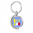 thumbnail image 1 of I Am From Malta Art Deco Fashion Rotating Keychain Metal Keyring Holder, 1 of 2