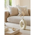 thumbnail image 2 of LE TAUCI 10.5" & 8.5" Ceramic Vases, Set of 2 White Ring Donut Vase, Modern Neutral Farmhouse Vase for Home Decor, Flower Vase for Table Centerpiece, Living Room, Shelf & Entryway, 2 of 9
