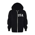 thumbnail image 4 of Hoodies for Boys Unisex Kids Soft Long Sleeve Letter Hooded Full Zip Up Hoodies with Pocket Girls Sweatshirt Black 3 Years-4 Years, 4 of 6