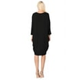 thumbnail image 3 of Women's Casual Loose Fit Long Sleeves Dolman Style Solid Midi Dress, 3 of 4