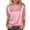 Pink, variant on Satin Slik Tops for Women Fashion Crew Neck 3/4 Sleeve Shirts Summer Fall Loose Fit Tops Solid Color Blouse Dressy Casual, Size S-XXL