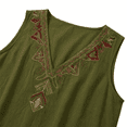 thumbnail image 6 of Womens Summer Tops Linen Embroidered Sleeveless Tops Casual V Neck Blouse Loose Green Plus Size Tank Tops for Women, 6 of 6