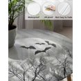 thumbnail image 5 of Round Fitted Tablecloths with Elastic Edge Halloween Full Moon Night Oil-Proof Waterproof Wipeable Table Cover for Kitchen Dining Party Decor Bat Bare Tree Gray Table Clothes,55" - 60", 5 of 7