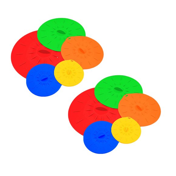 2PC Kids Snack Boxes For School Silicone Lids For Food Storage 5 Pack Silicone Lids Microwave Splatter Cover 5 Sizes Reusable Heat Food Suction Lids Fits Cups Bowls Plates Pots Pans Skillets